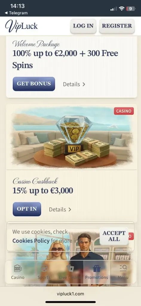 VipLuck mobil – support